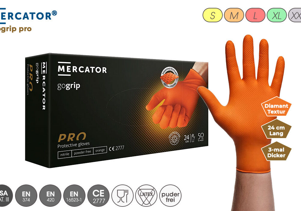 GoGrip Nitril Handschuhe Mercator mit Diamanttextur