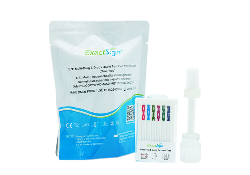 ExactSign Multi - 6 Drogenarten Schnelltestbecher mit Indicator (Speichel) für den Medizinischen Bereich