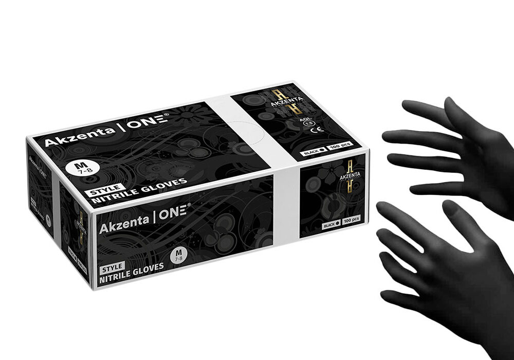 Akzenta-Style ONE® – Medizinische Untersuchungshandschuhe Schwarz