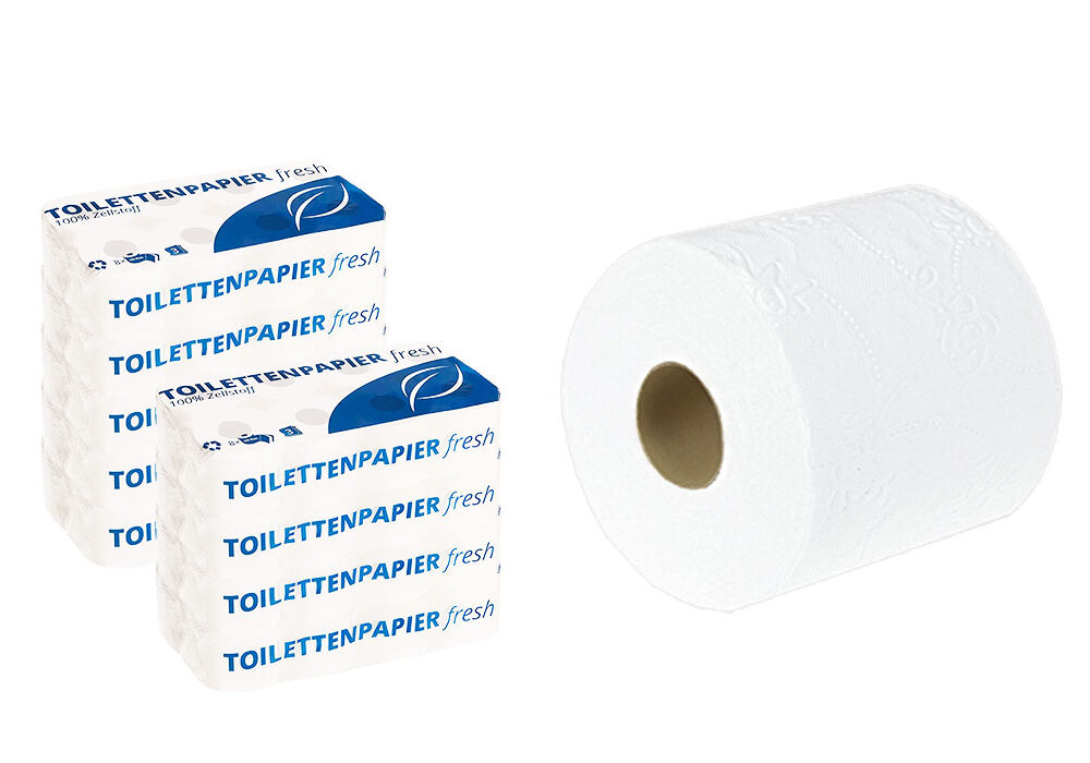 Premium Toilettenpapier aus 100% Zellstoff hochweiß – 9 Packungen à 8 Rollen