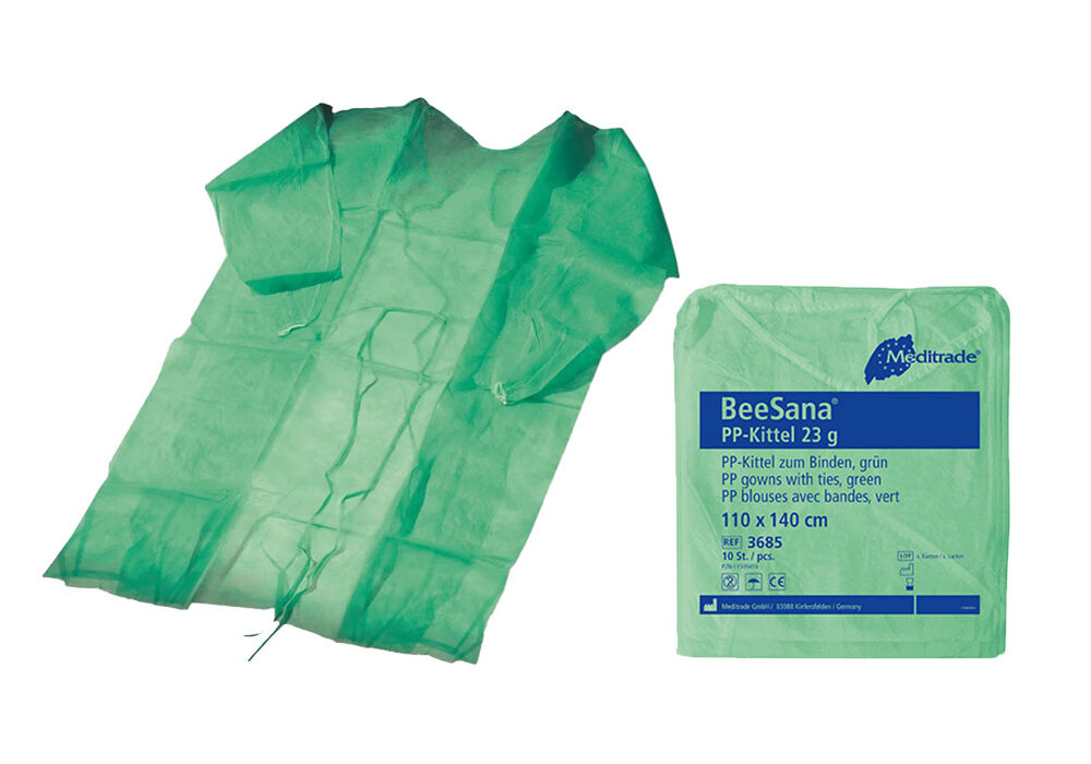BeeSana PP-Kittel - grün- 10 Stück