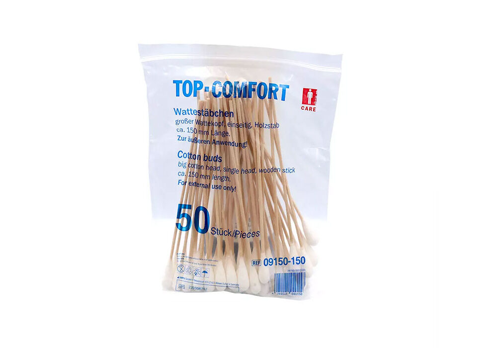 TOP-COMFORT Wattestäbchen - 150 mm lang mit großer Wattekopf