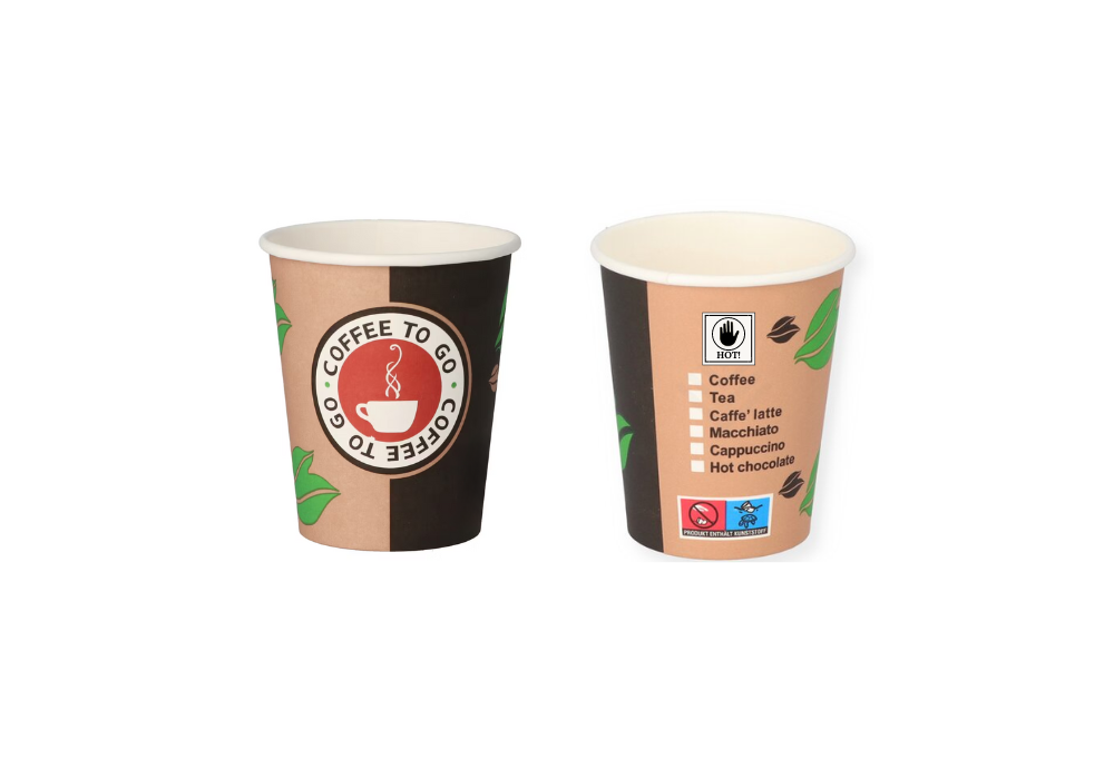 Kaffeebecher- TO GO Creme/Schwarz 200ml