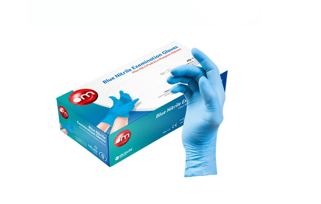 OM Healthcare Nitrilhandschuhe blau puderfrei – latexfreie Einmalhandschuhe